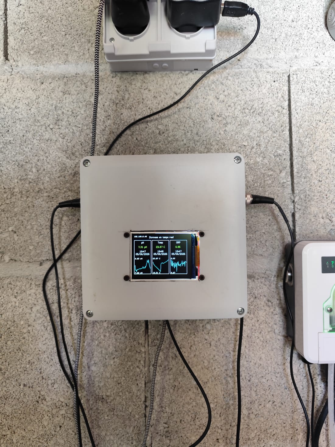 Le dispositif : ESP32, capteurs pH/ORP/température et écran TFT